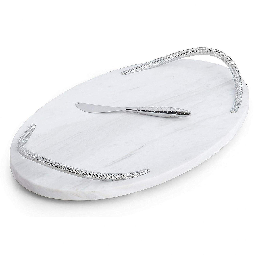Braid Marble Cheese Board with Knife