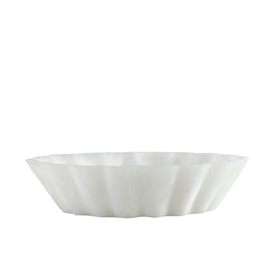 535059-1 White Resin Flower Bowl - White 11 inch