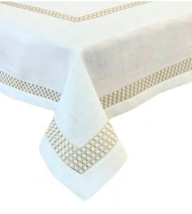 DR-60X95 SPILLPROOF EMBROIDERED CANE WEBBING LOOK TABLECLOTH 60X95