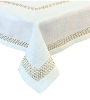 DR-60X95 SPILLPROOF EMBROIDERED CANE WEBBING LOOK TABLECLOTH 60X95