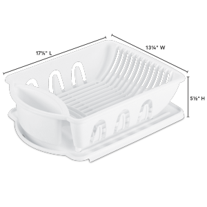 DISH DRAINER SET-LARGE-WHITE