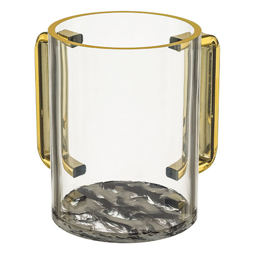UK40171 Perspex Clear Washing Cup 13 cm - Black Marble