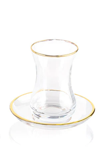 CAT2828 Set Of 6 Seder Cups No Plate Gold Rimm