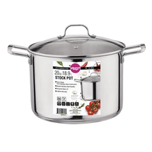 Load image into Gallery viewer, Gourmet Edge - 18/10 Stainless Steel Stock Pot W/Cover 20Qt
