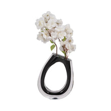 Load image into Gallery viewer, EV19354-01 10&quot; ELINA CUT-OUT BLACK GLASS VASE
