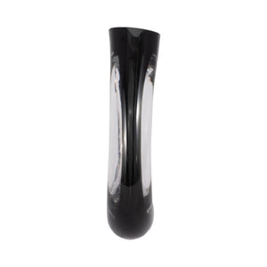 EV19354-01 10" ELINA CUT-OUT BLACK GLASS VASE