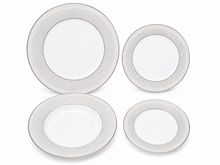 Load image into Gallery viewer, TAJ Designs Golden Links Dinnerware Service For 4
