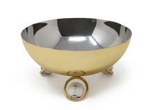 Load image into Gallery viewer, SB4251 Large Salad Bowl Silver Inner Gold Outer with Marble Ball Legs - 12"D

