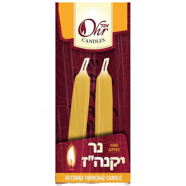 2pk. Tapered Yellow Beeswax Yaknehuz Candle