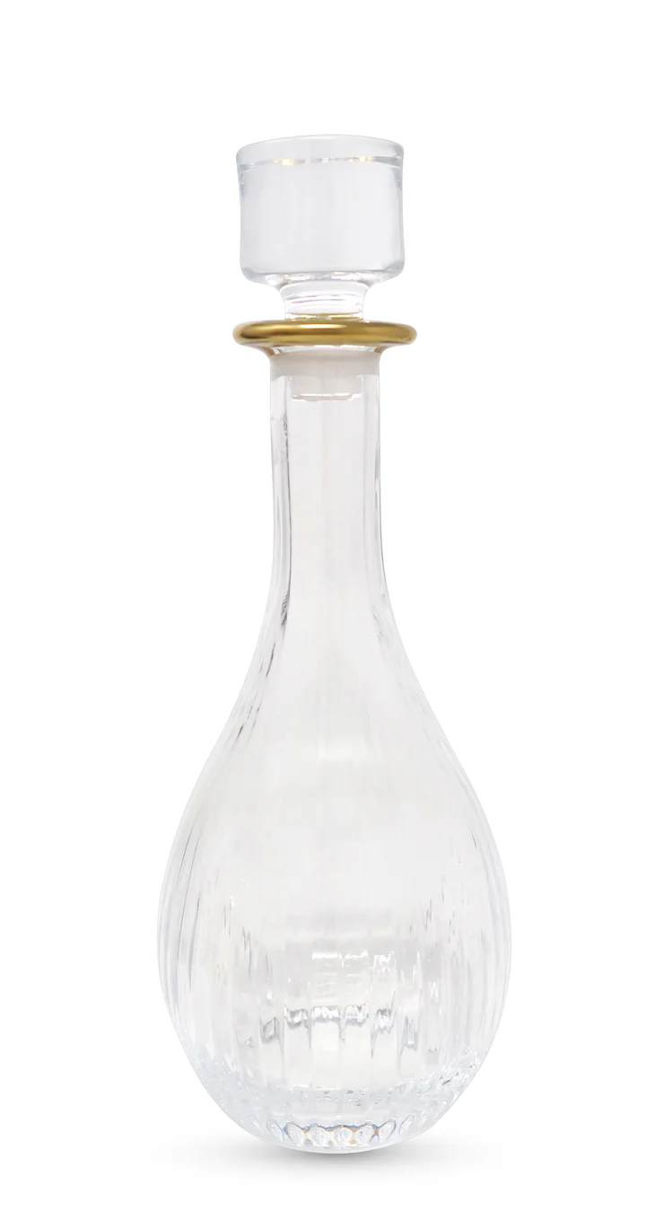 VJG4811 Decanter with Linear Design and Gold Rim