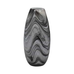 EV19692-01 12" Katrina Gray Swirl Small Glass Vase