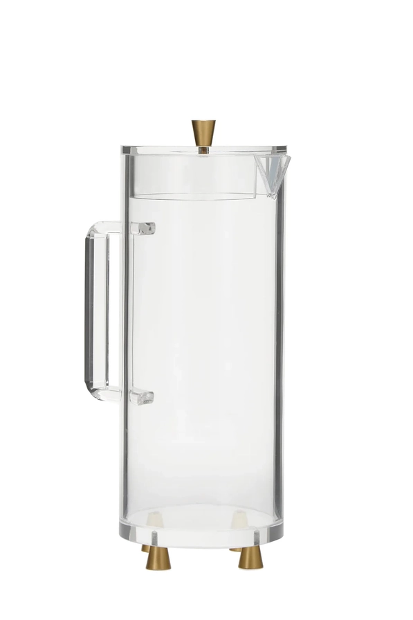 Acrylic Pitcher with Sealed Lid 48oz Silver