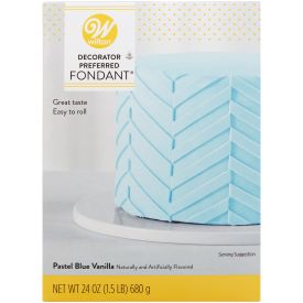 Wilton Decorator Preferred Fondant - Make Cakes, Cupcakes and Other Fun Desserts Extra Special with Easy to Roll Fondant, Vanilla Flavored, Pastel Blue, 24-Ounce