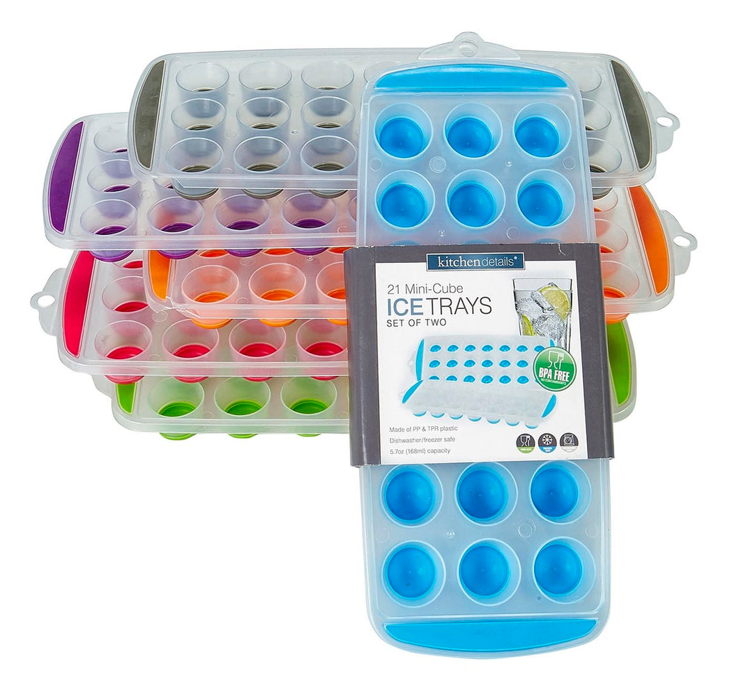 2PK SILICONE MINI ICE CUBE TRAY -AST COLORS
