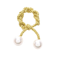Load image into Gallery viewer, TAJ Designs Gold Roped Pearl Napkin Ring
