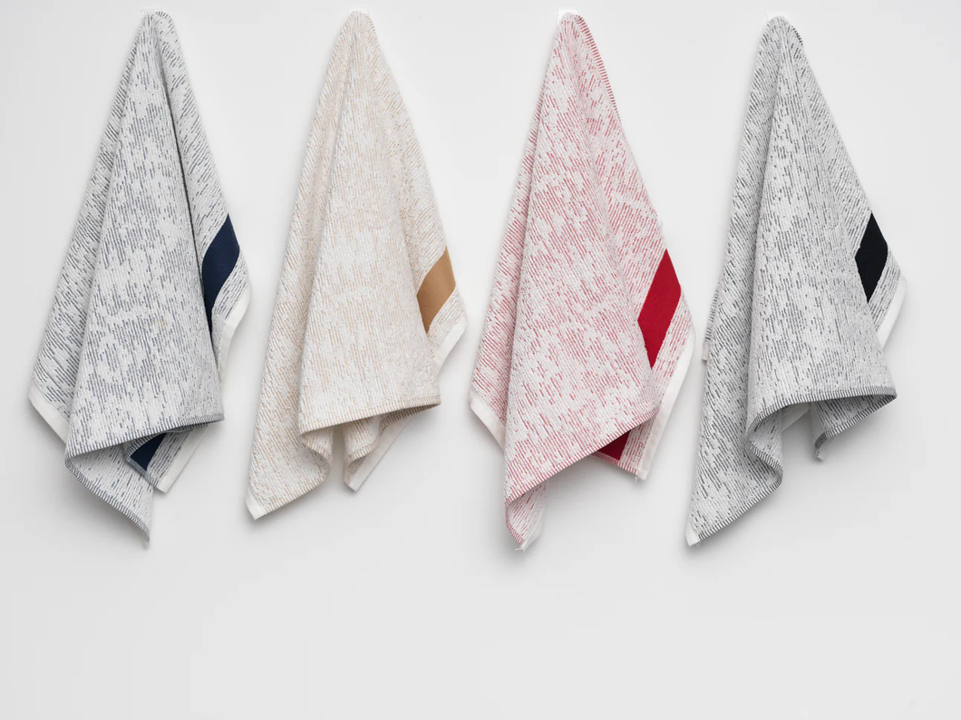 Ripple Dish Towel White/Red