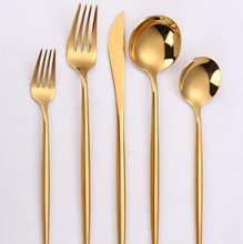 Load image into Gallery viewer, VF-15-VGVera, Mirror Gold, 18/10 Flatware, 20 Pc Set, Service For 4
