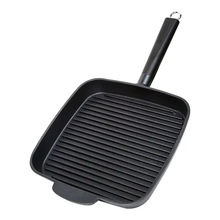 Load image into Gallery viewer, Grill Pan Heavy Duty Non-Stick Cast Aluminum with Detachable Handle, 11&quot;
