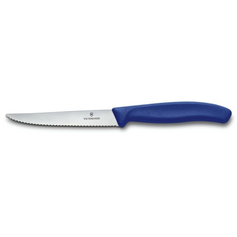 Victorinox - Swiss Classic, Steak Knife, Serrated Blade, Spear Tip, Blue, 4.5