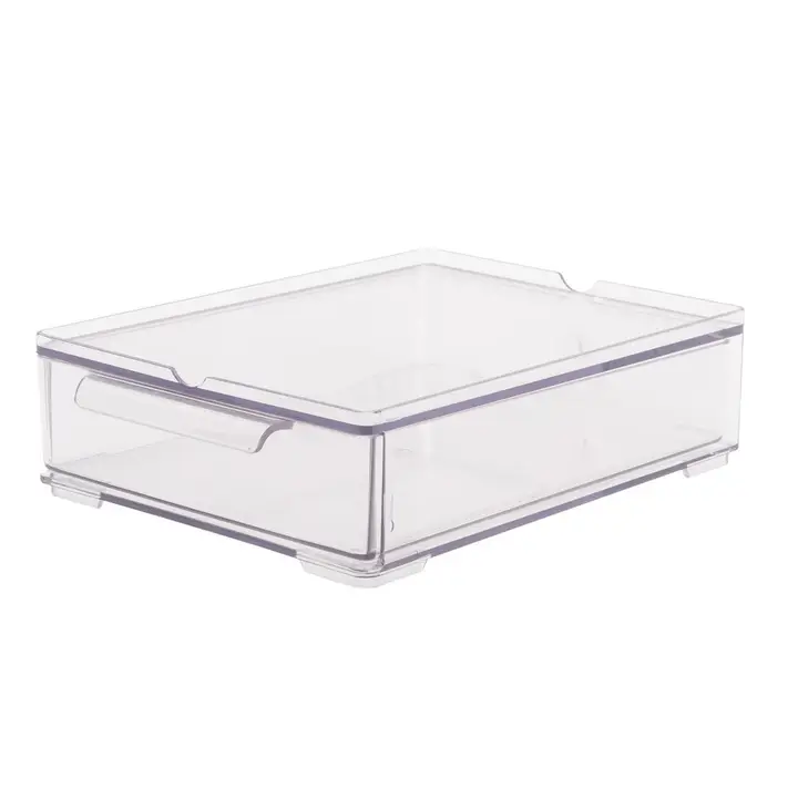 Clear Stackable Storage W Drawer, Bathroom Organizers