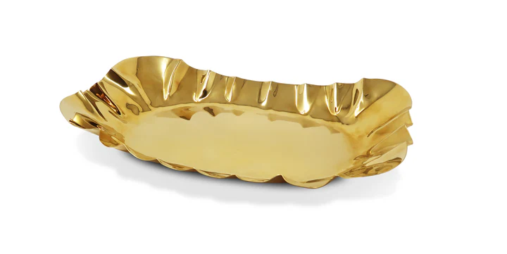 VT4929 Stainless Steel Hammered Serving Tray, 17.25
