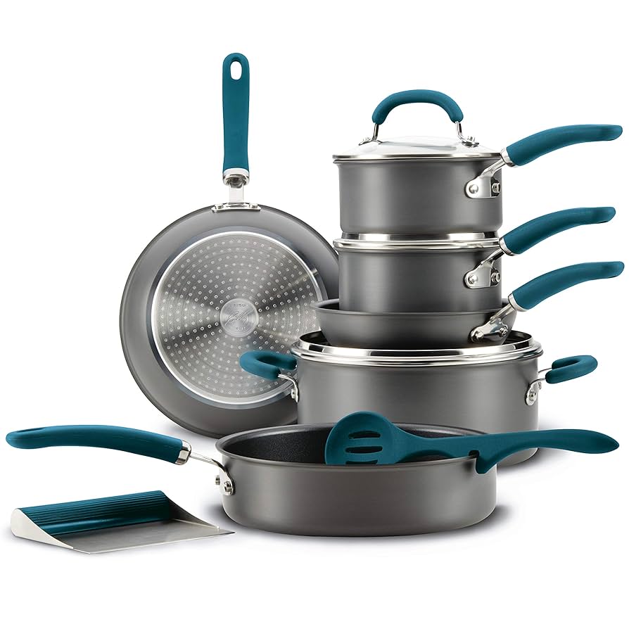 Rachael Ray Hard Anodized Blue Handles 10-Piece Set