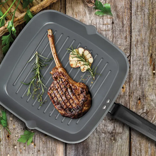 Load image into Gallery viewer, Grill Pan, Healthy Ceramic Non-Stick Aluminium Cookware with Bakelite Handle, 10” (25cm)
