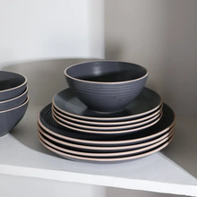 Load image into Gallery viewer, BLB1112-B020002 Lauren Stoneware Dinnerware Set - Charcoal
