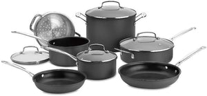 Cuisinart 11-Piece Cookware Set, Black, Chef's Classic Nonstick Hard Anodized,