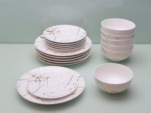 Load image into Gallery viewer, Danico Service For 6 White Marble Gold Dinnerware
