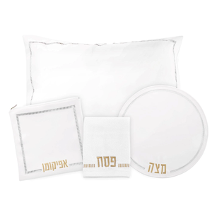 PU-PS-HMS-GO PU Leather Pesach Set - Hemstitch Gold