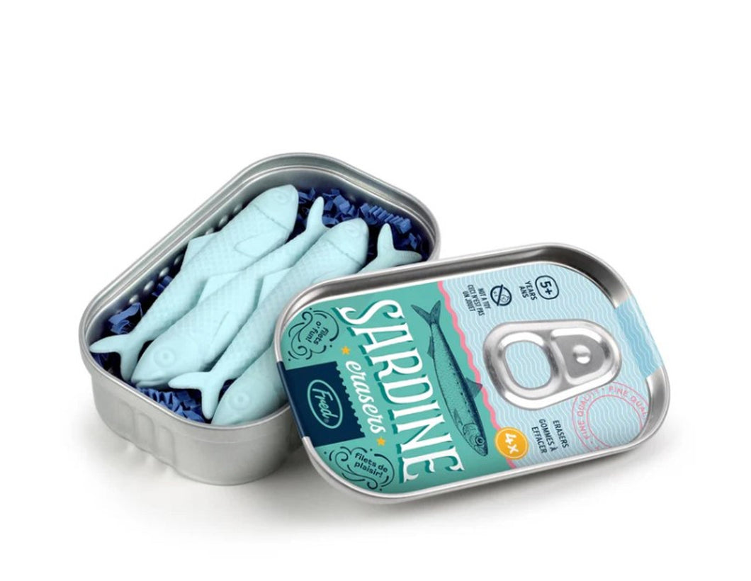 Sardine Erasers, Tin of 4