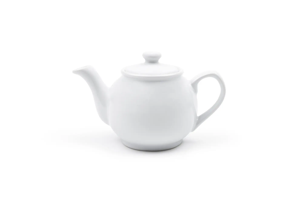 White Earthenware Teapot, 55-Ounce