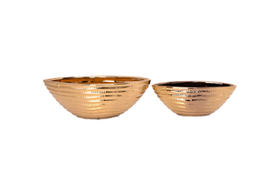 45782 -1Ceramic Oval Shape Shape Smooth Body Shiny Gold Finish..15.00"x6.300"x5.30"H