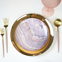 Load image into Gallery viewer, OH-GOLD-WD Shiny Wide Gold Rim Dinner Plate - Set of 4
