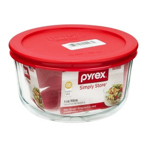 PYREX-ROUND-4cup-BAKE DISH-RED COV