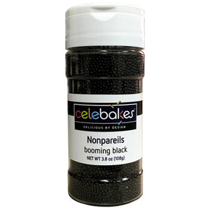 Celebakes Booming Black Nonpareils, 3.8 oz.