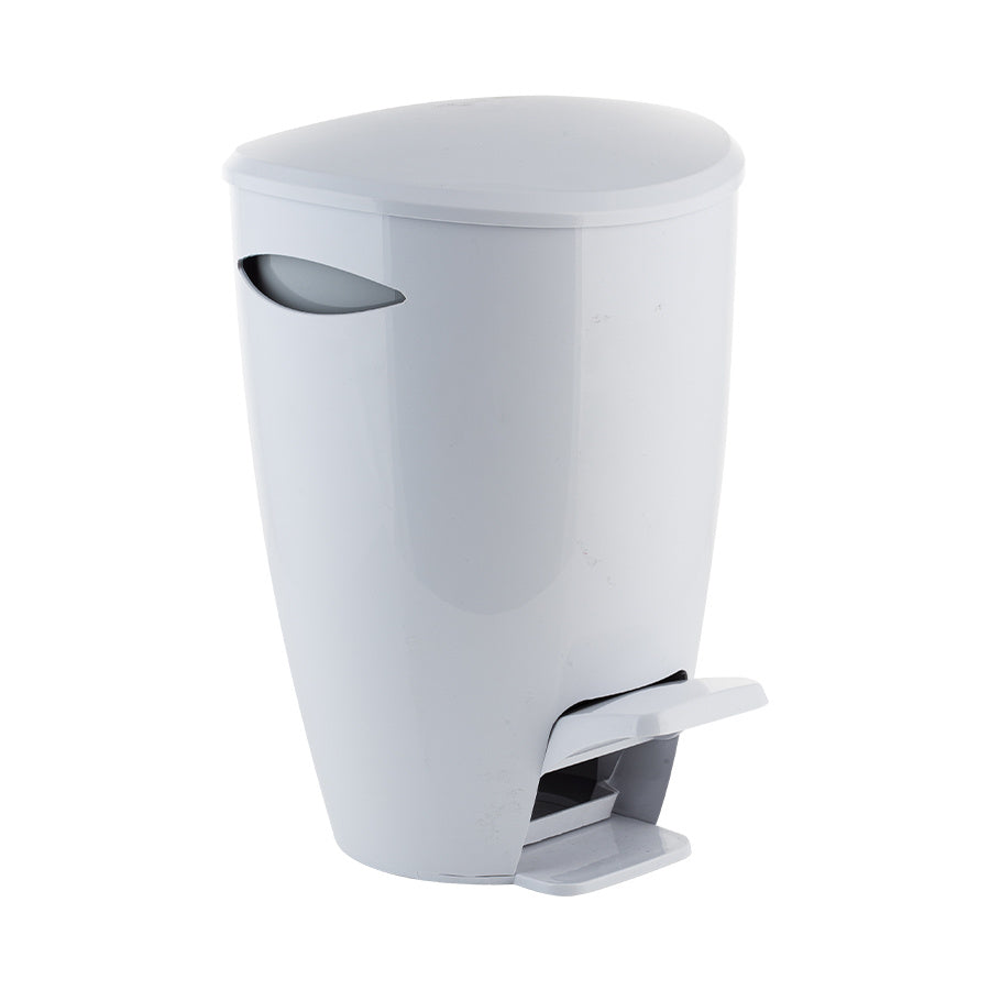 5L Contour Pedal Waste Bin - White