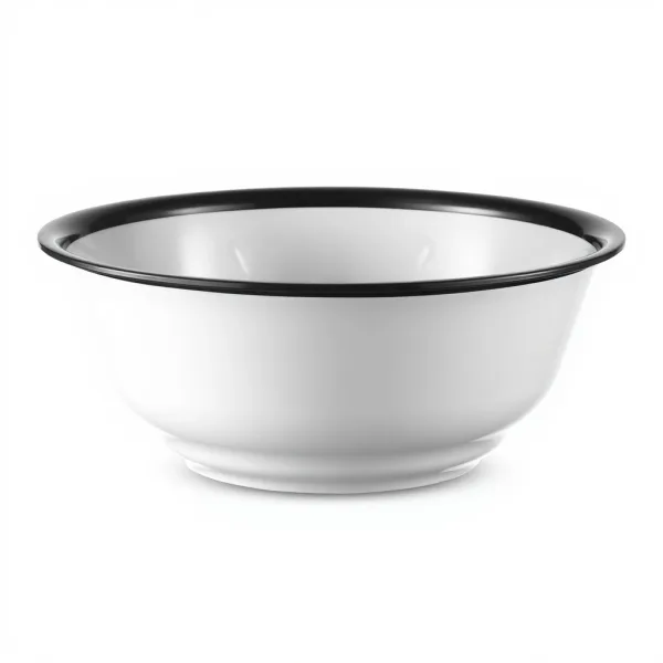 60535 Acrylic wash Bowl White with black rim