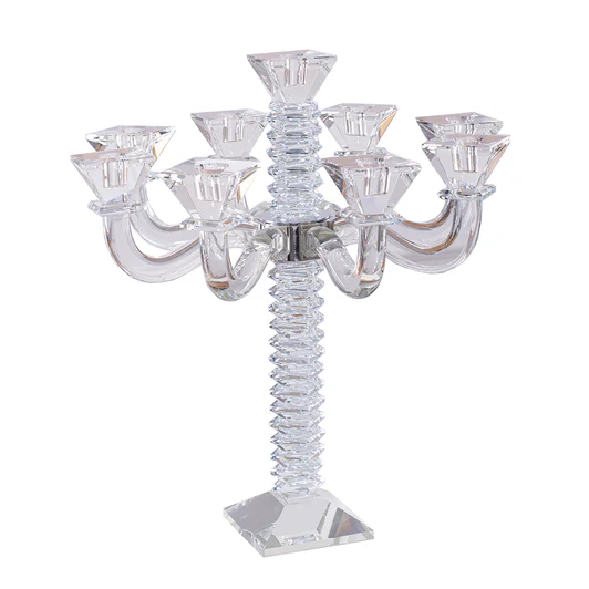 J-CSCD9-CLR Stacked Design Crystal Candelabra