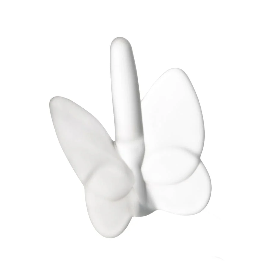 CR-RI-BU-W Crystal Butterfly Ring Holder - White