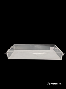 TD-LCTWTGH-002 Long Challah Tray With Twig Silver Handle 6X14