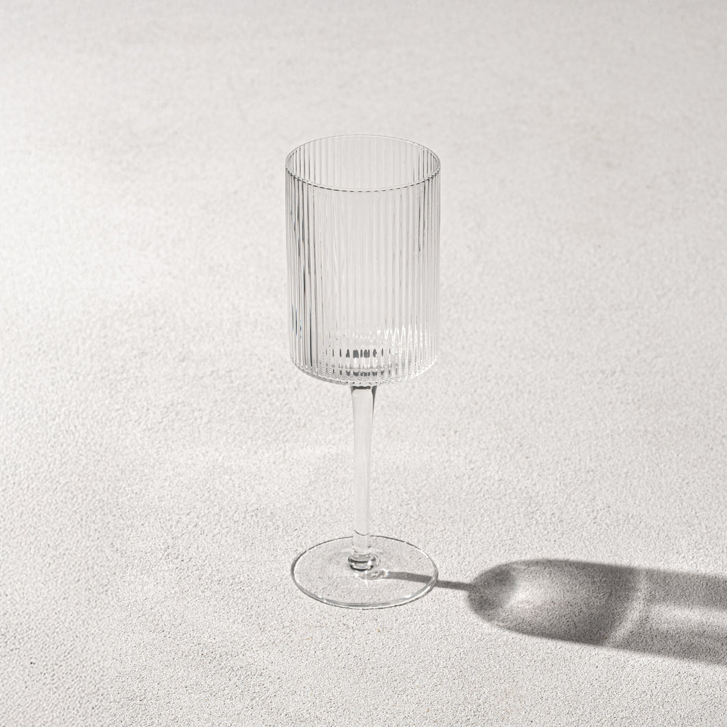 VD-5714-CL Malibu Ribbed Wine Glass Clear 11 oz