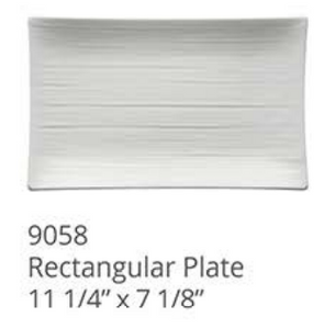 9058 White Dove Melamine Rectangle plate 11-1/4"