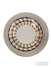 Load image into Gallery viewer, TAJ Designs Gold Rays Dinnerware Service For 4
