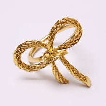 Load image into Gallery viewer, TAJ Design Gold Bow Napkin Ring

