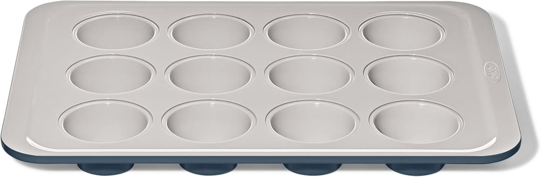 OXO Good Grips Non-Stick Pro Ceramic Coated Metal Bakeware 12 Cup Muffin Pan – Storm Blue