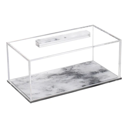 J-CDR-10-SMO Lucite Smoke Pearl Rectangular Cake Dome