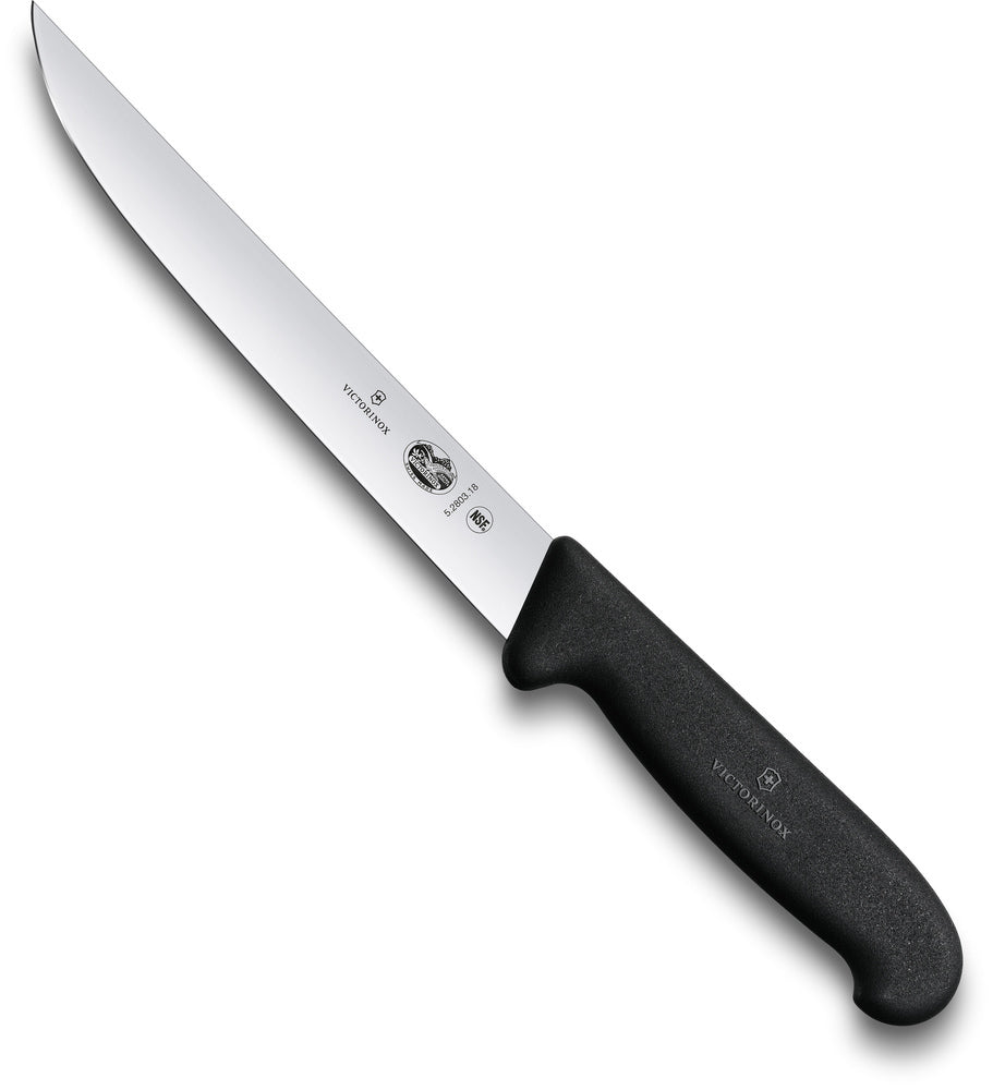 Victorinox - Fibrox Pro Carving Meat Knife W/ Straight Edge W/ Semi Flexible Blade, 7 In, Black -