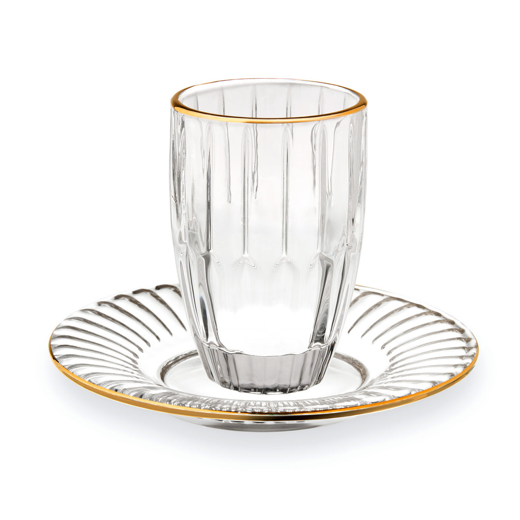 21361 • Pleat Kiddush Set W/gold 5.5oz